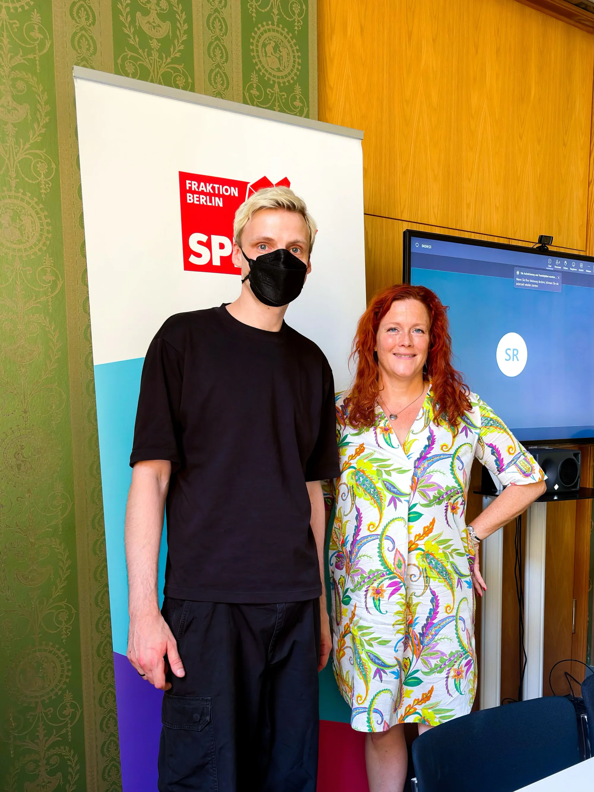 Rüdiger Schramm of Berlin Buyers Club with Bettina König in the Berlin House of Representatives